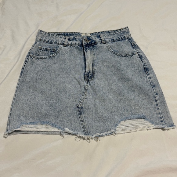 Cotton On Light Blue Denim Mini Skirt - Size 8 - Picture 1 of 5